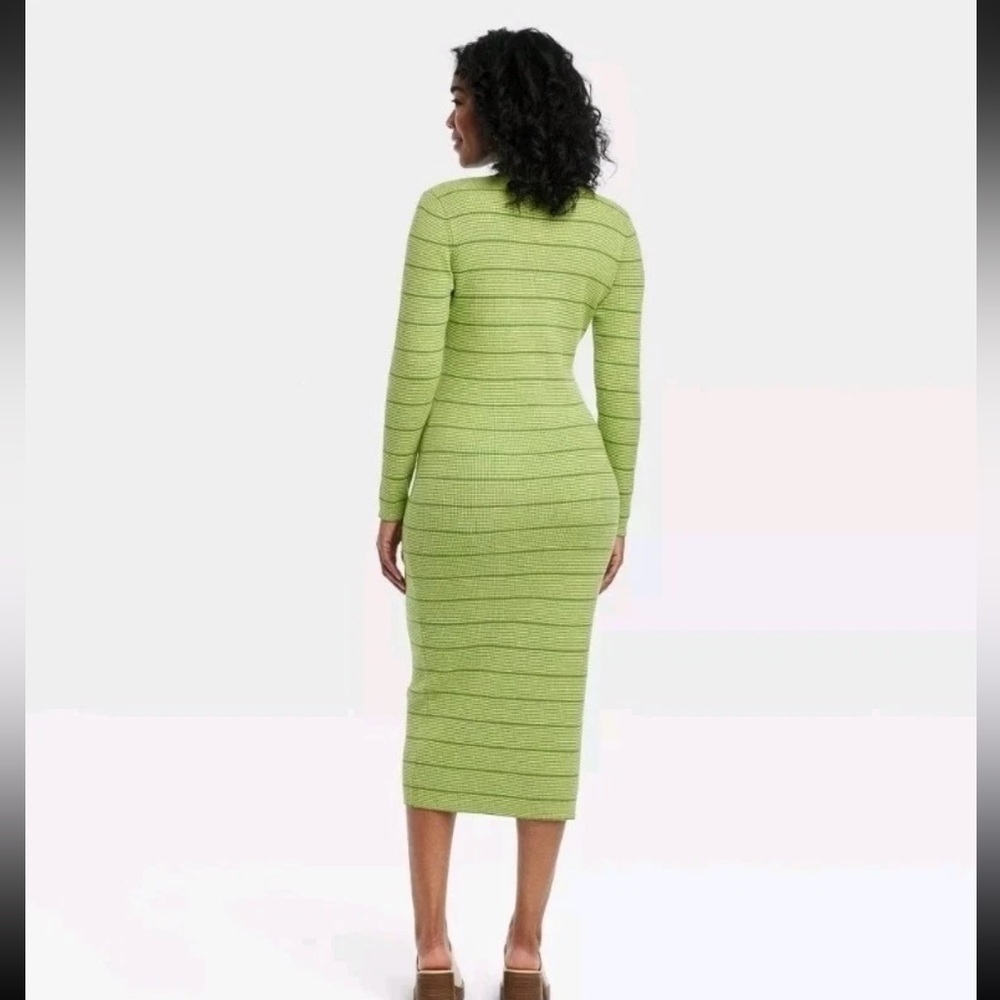 Green Striped Knit Dress Nwt — image 4 of 8